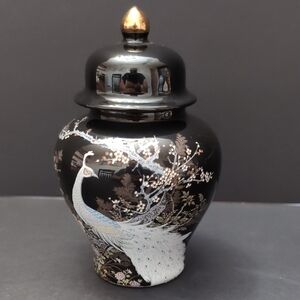 Vintage Shibata Japan Mini Black Lidded Ginger Jar.